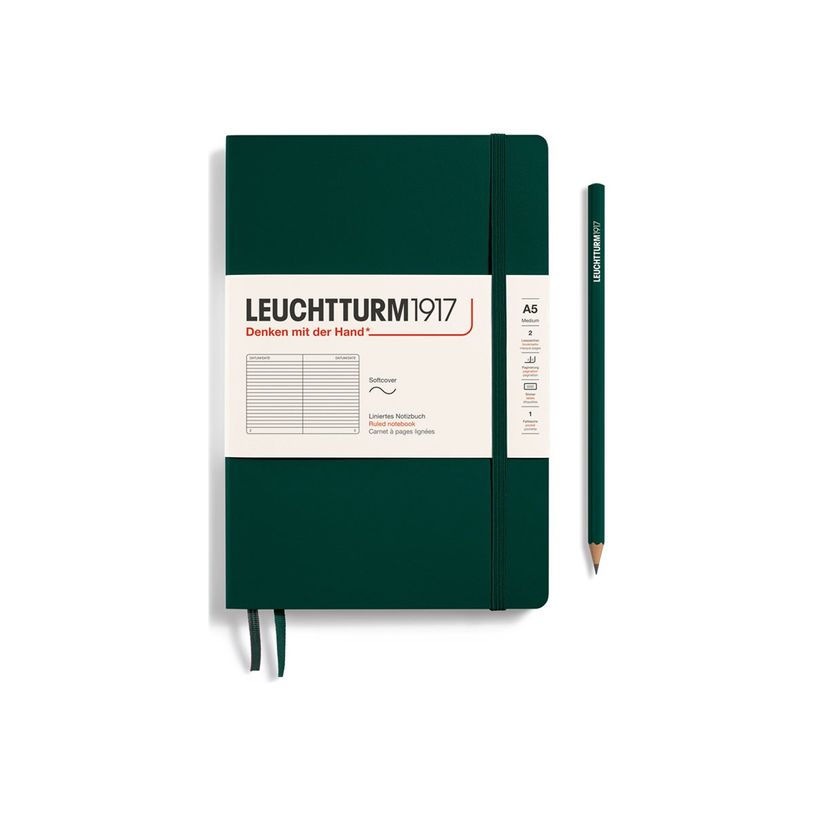 4004117626081-Leuchtturm1917 - Carnet de notes souple A5 - ligné - vert sapin-P_405155393_1-0