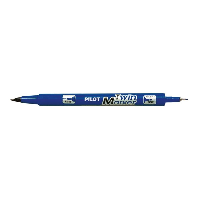 4902505342103-Pilot TWIN MARKER - Marqueur permanent - double pointe fine et extra fine - bleu-P_405158003_2-0