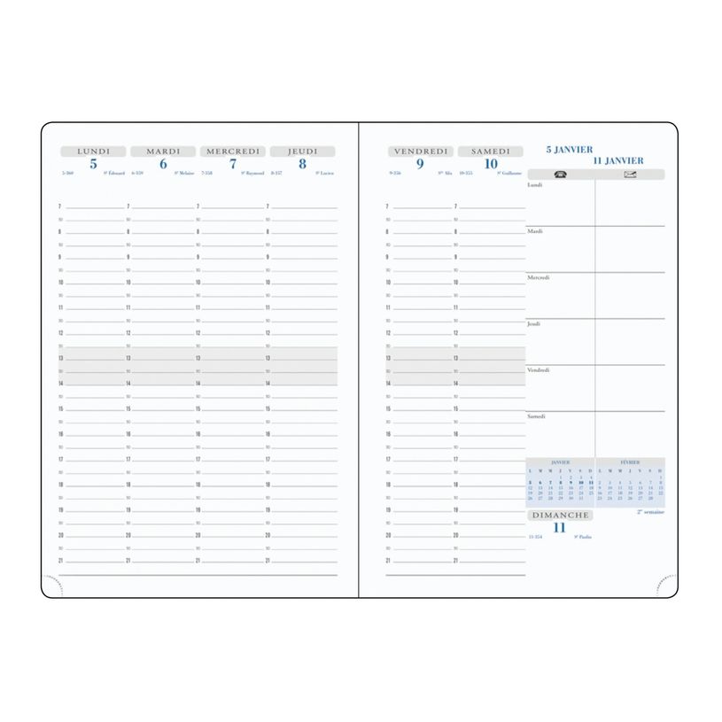 3660942084888-Agenda de bureau Elise - 1 semaine sur 2 pages - 15 x 21 cm - taupe - Exacompta-P_405161289_2-1