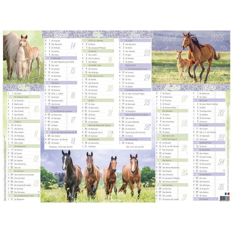 3664447165189-Calendrier Cheval - 6 mois par face - 21 x 26,5 cm - Oberthur-P_405161980_2-1