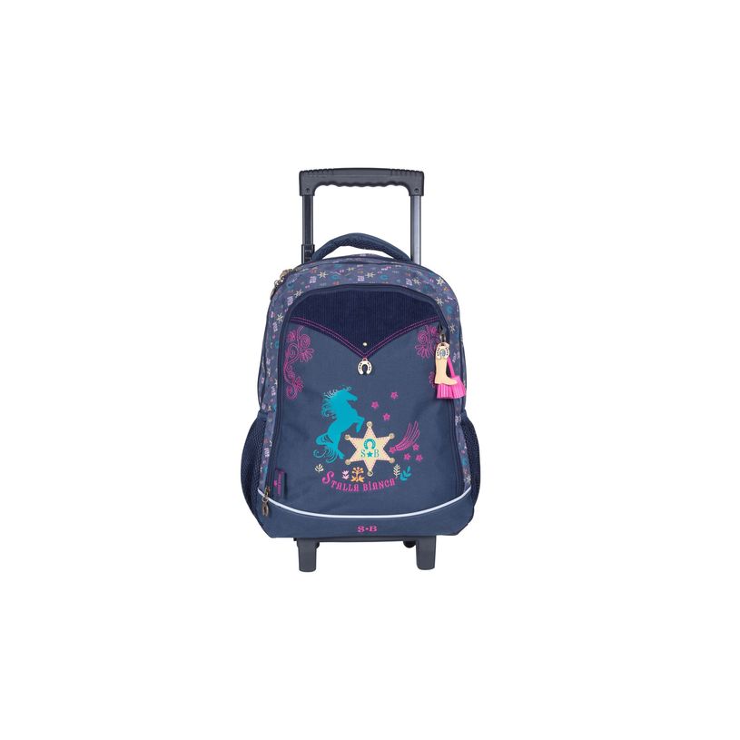 3661507922294-Sac à dos à roulettes Stalla Bianca Western - 2 compartiments - bleu marine - Kid'Abord-P_405163621_1-0