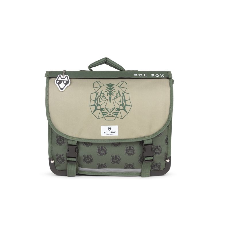 3663842008558-Cartable réversible Tiger - 41 cm - 2 compartiments - vert - Pol Fox-P_405164594_2-1
