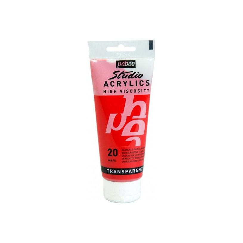 3167868310201-Pebeo Studio Acrylics High Viscosity 20 - Peinture acrylique - quinacridone écarlate - 10-P_405177299_2-0