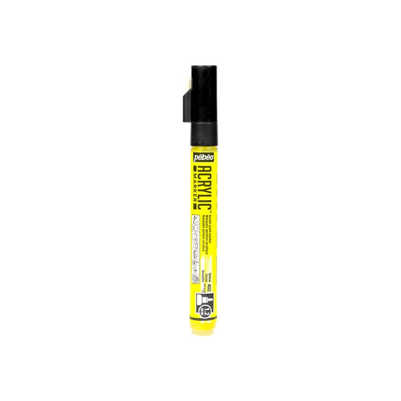 3167862057027-Pebeo Acrylic - Marqueur - pointe fine - jaune-P_405177336_1-0