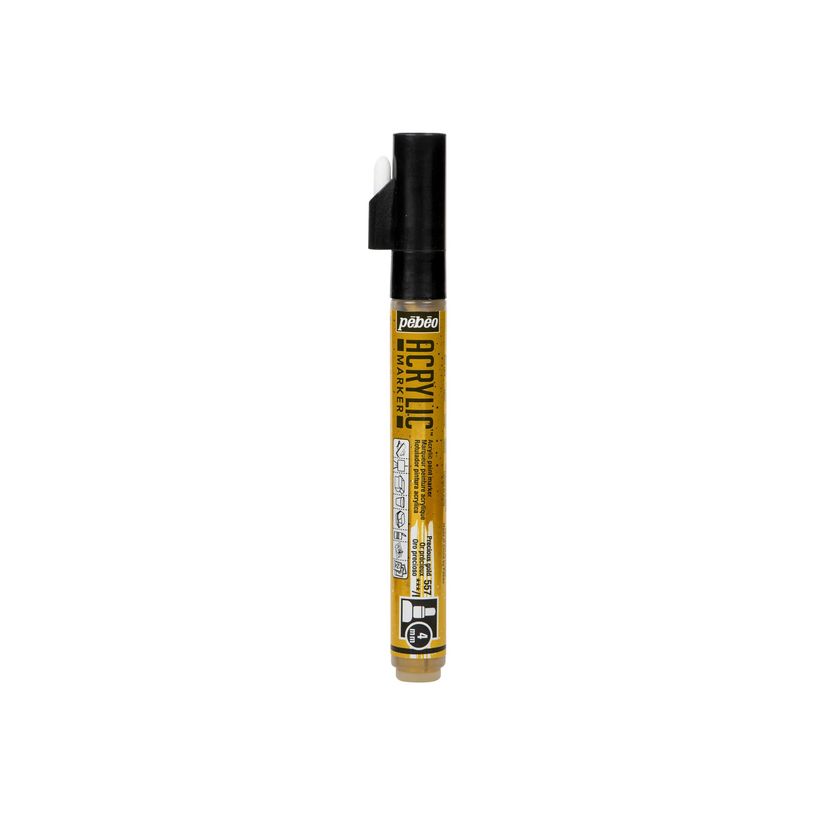3167862058574-Pebeo Acrylic - Marqueur - pointe moyenne ronde - or précieux-P_405177342_2-0