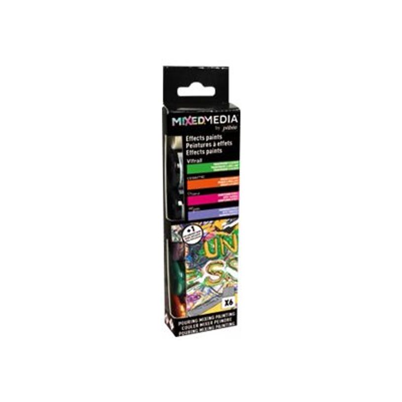 3167867547011-Pebeo Mixed Discovery Set - Kit de peinture - noir, turquoise, cramoisi, citron, bouton d'or, bleu des-P_405177355_1-0