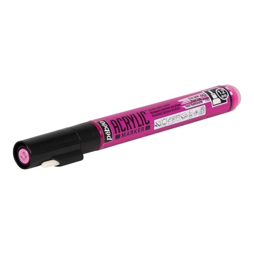 3167862057430-Pebeo Acrylic - Marqueur - rose fluo - encre acrylique à base d'eau - 1.2 mm - fin-P_405183324_2-1