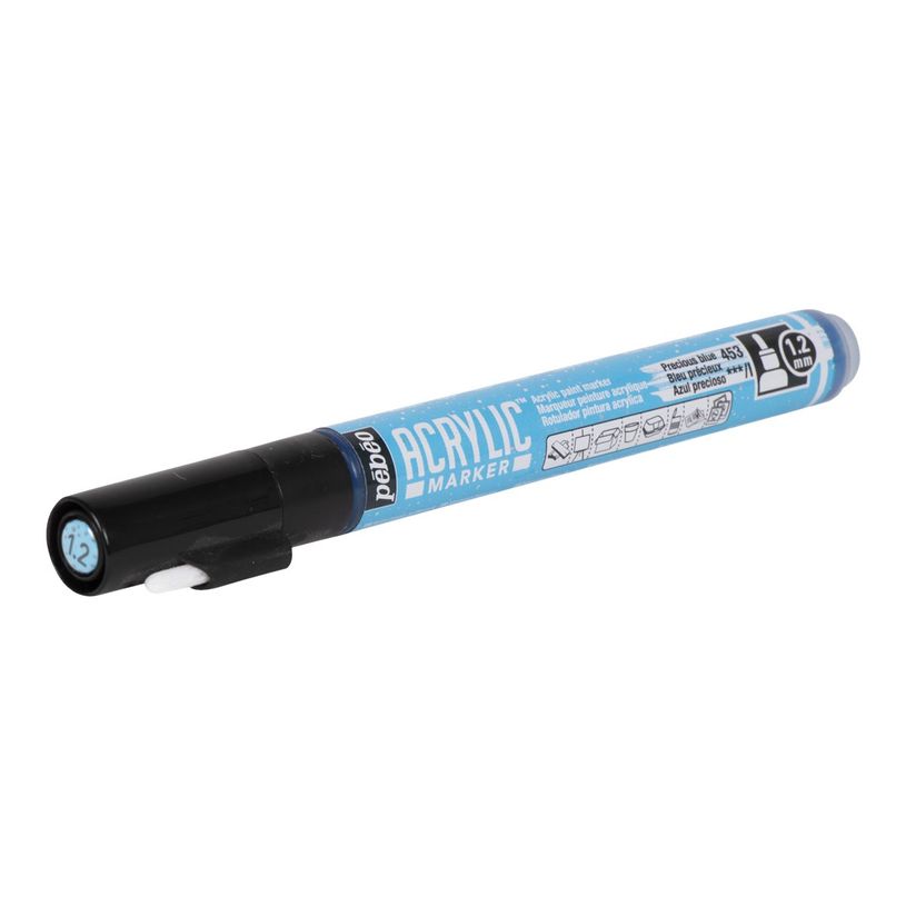 3167862057539-Pebeo Acrylic - Marqueur - bleu précieux - encre acrylique à base d'eau - 1.2 mm - fin-P_405183325_2-1
