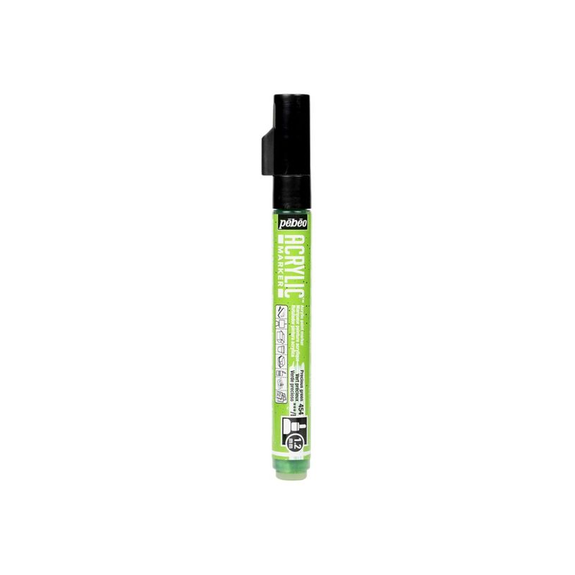 3167862057546-Pebeo Acrylic - Marqueur - vert précieux - encre acrylique à base d'eau - 1.2 mm - fin-P_405183326_1-0