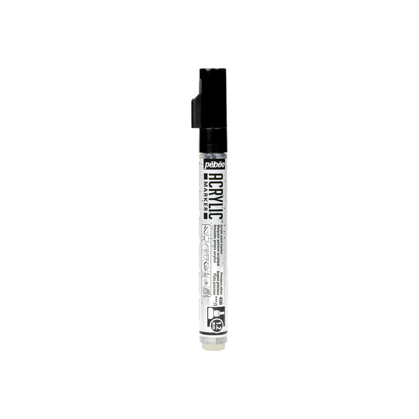 3167862057560-Pebeo Acrylic - Marqueur - argent précieux - encre acrylique à base d'eau - 1.2 mm - fin-P_405183327_1-0