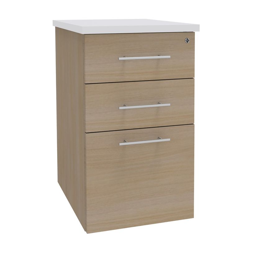 3253310186101-Caisson HT bureau - steely/stelly manager - Profondeur 60 cm - chene - top blanc perle -P_405185139_1-0