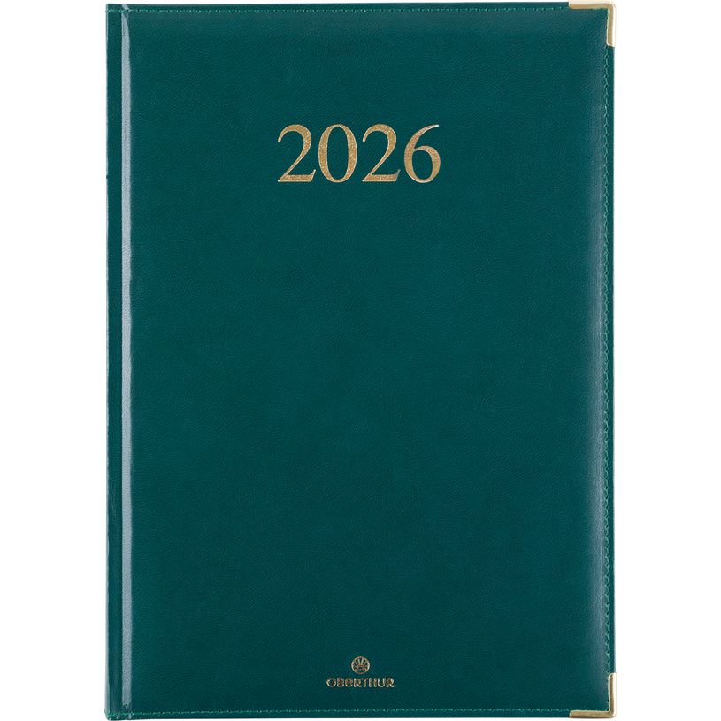 3664447206226-Agenda Kiev - 1 semaine sur 2 pages - 22 x 30 cm - vert - Oberthur--0