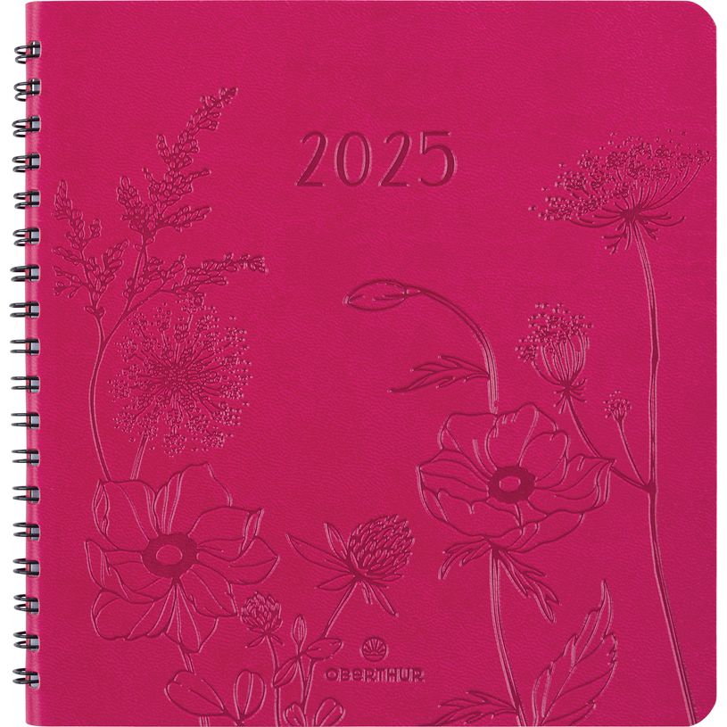 3664447204970-Agenda à spirale Primrose - 1 semaine sur 2 pages - 16,5 x 16,5 cm - fuchsia - Oberthur-P_405186338_1-0
