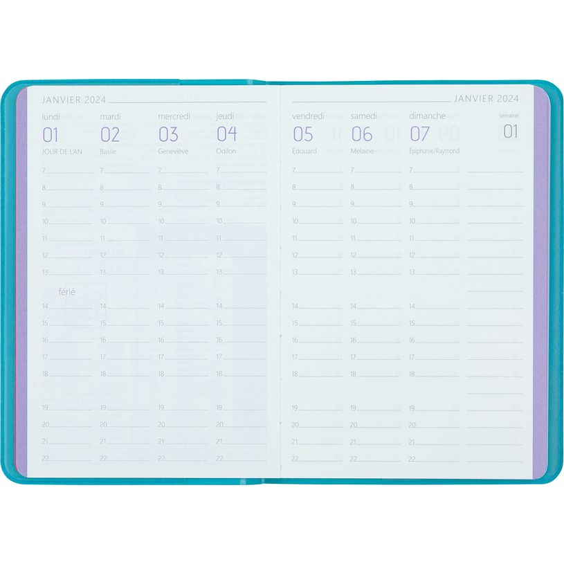 3664447205731-Agenda Colornote - 1 semaine sur 2 pages - 10 x 15 cm - turquoise - Oberthur-P_405186354_2-1