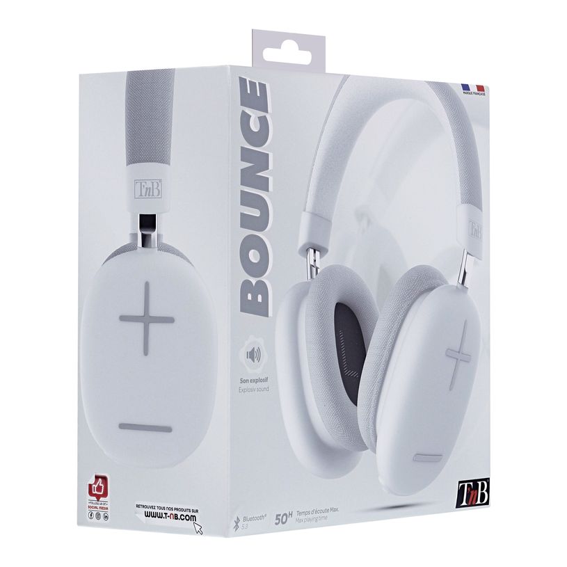 3303170115480-T'nB BOUNCE - Casque sans fil avec micro - isolation acoustique - blanc-P_405189004_4-3