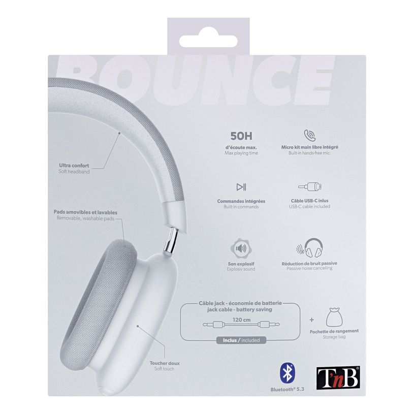 3303170115480-T'nB BOUNCE - Casque sans fil avec micro - isolation acoustique - blanc-P_405189004_6-5