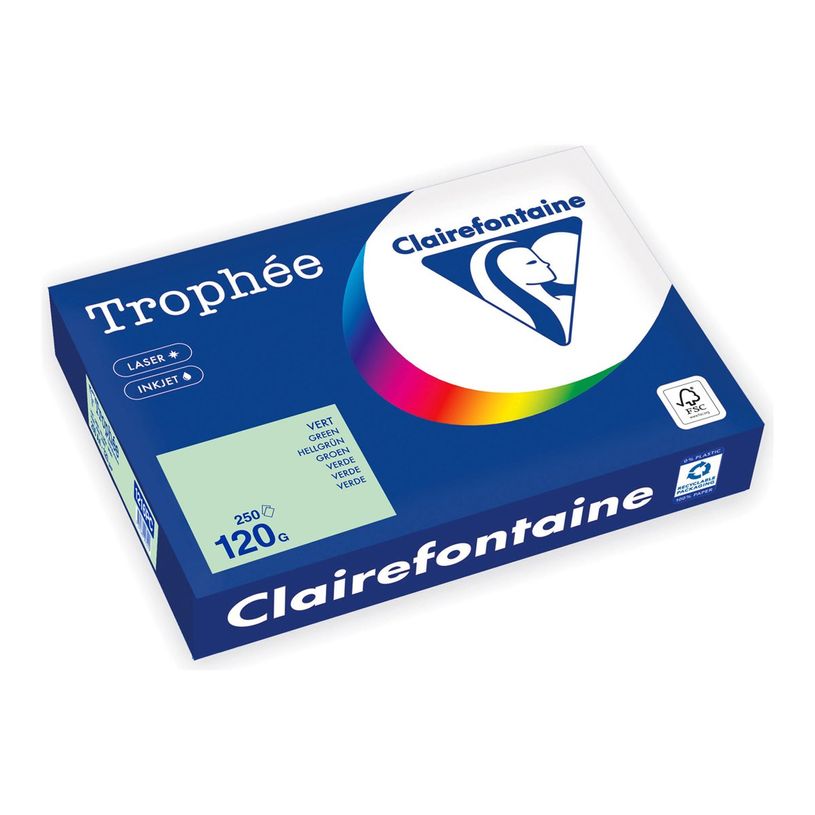 3329680003420-Clairefontaine Trophée - Papier - vert - A4 (210 x 297 mm) - 120 g/m² - Ramette de 250 f-P_405221721_1-0