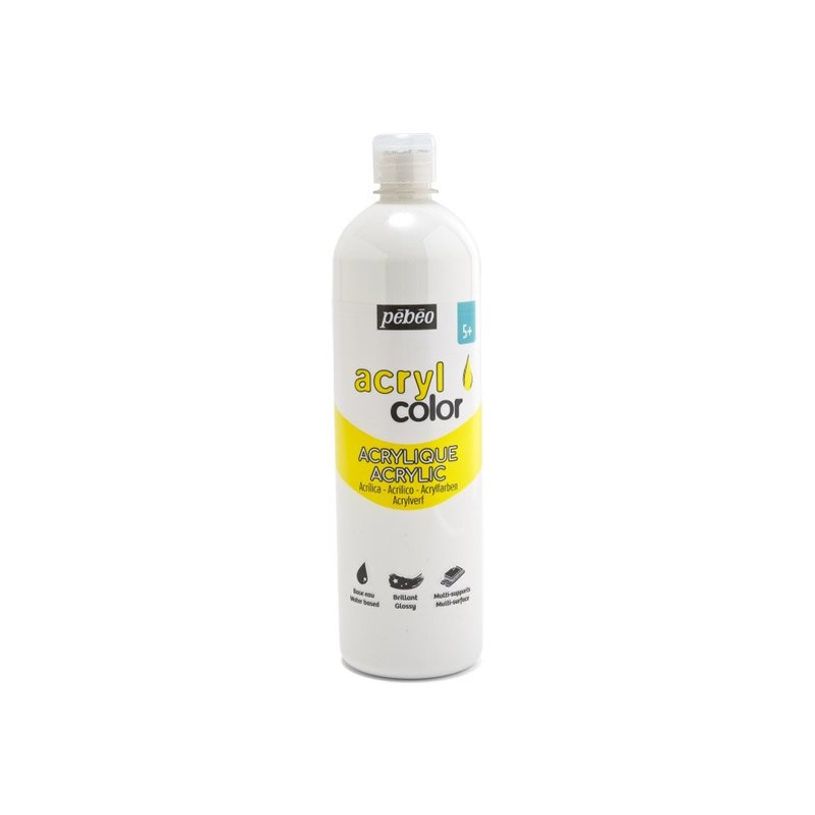 3167863647012-Pebeo Acrylcolor - Peinture - acrylique à base d'eau - blanc - brillant - 1 L-P_405225107_1-0