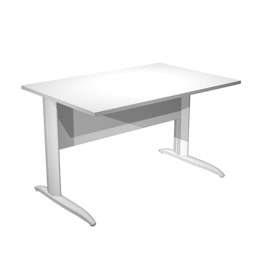 0404052255461-Bureau droit Trend - L140 - Pieds métals - plateau blanc - pied blanc-P_405225546_1-0