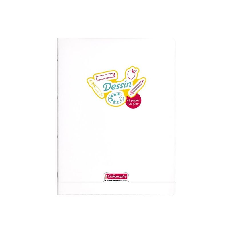 3210330181547-Calligraphe 8000 POLYPRO - Cahier de dessin - reliure cousue - portrait - 24 feuilles - papier blanc - couvercle -P_405227920_1-0