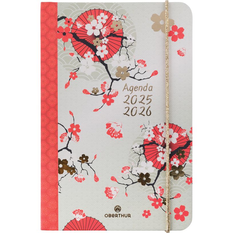 3664447200286-Agenda à élastique Sakura - 1 semaine sur 2 pages - 10 x 15 cm - fleurs de cerisiers - O-P_405228485_1-0