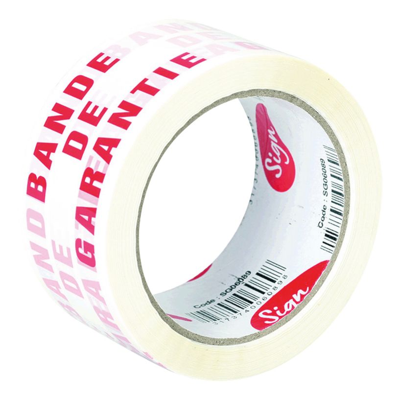 3173740060898-Sign - Ruban adhésif mention "Bande de garantie" - notée en rouge - 66 m x 50 mm - blanc-P_405230573_1-0