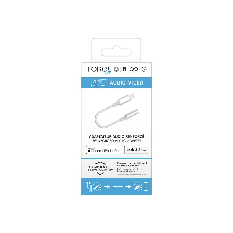3571211530220-Force Power Lite - Adaptateur Lightning vers prise audio de 3,5 mm femelle - blanc-P_405231889_2-4