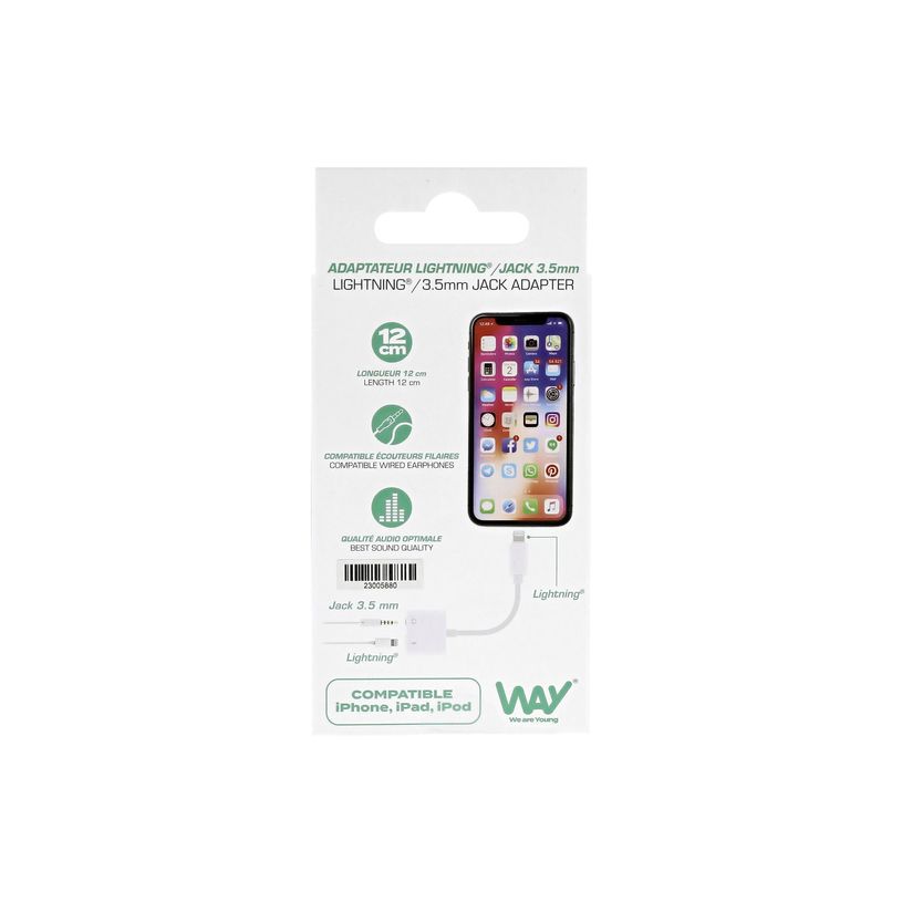 3303170114315-T'nB - Lightning vers prise casque/adaptateur de charge - Lightning mâle pour prise audio de 3,5 mm, Lig-P_405233180_3-9
