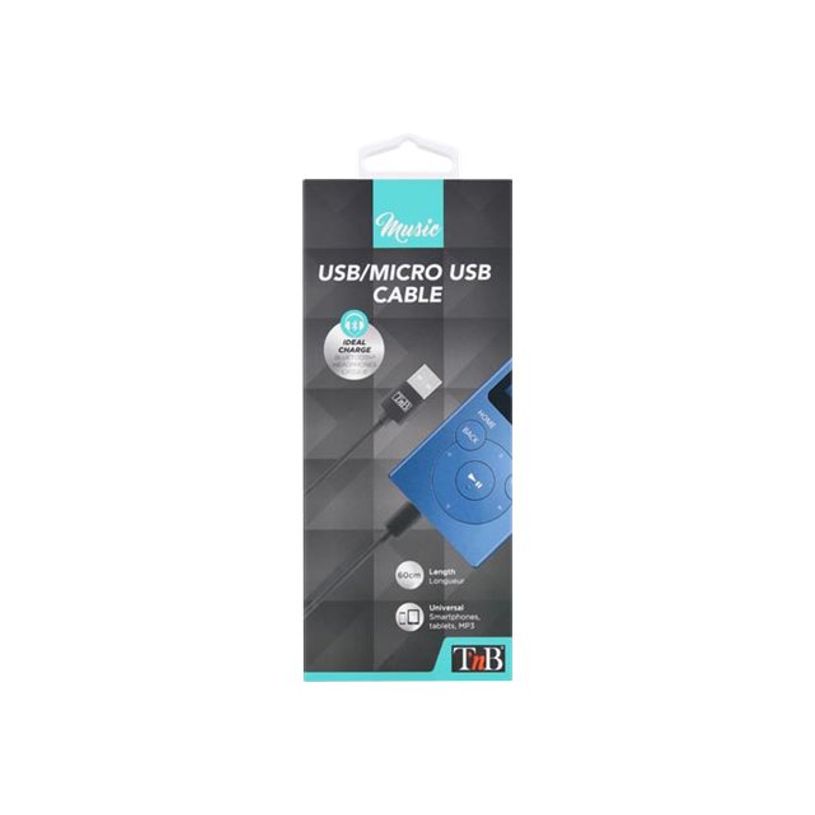 3303170080474-T'nB - Câble USB - Micro-USB de type B (M) pour USB (M) - 2.4 A - 60 cm - noir-P_405234335_2-1