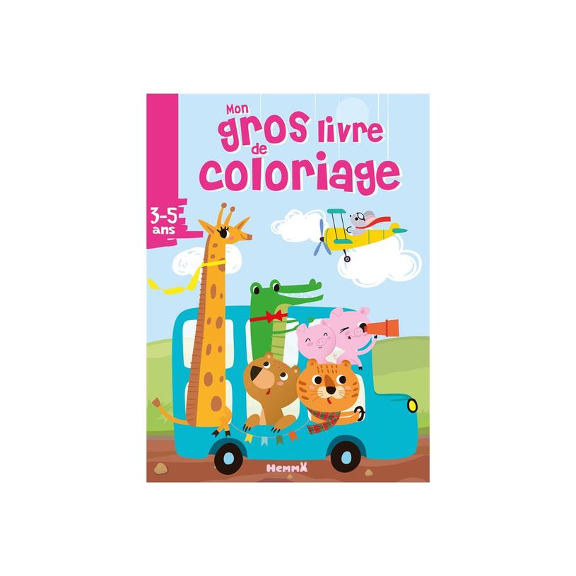 9782508058738-Autobus bleu et animaux - Mon Gros Livre De Coloriage - livre à colorier-P_405235487_1-0