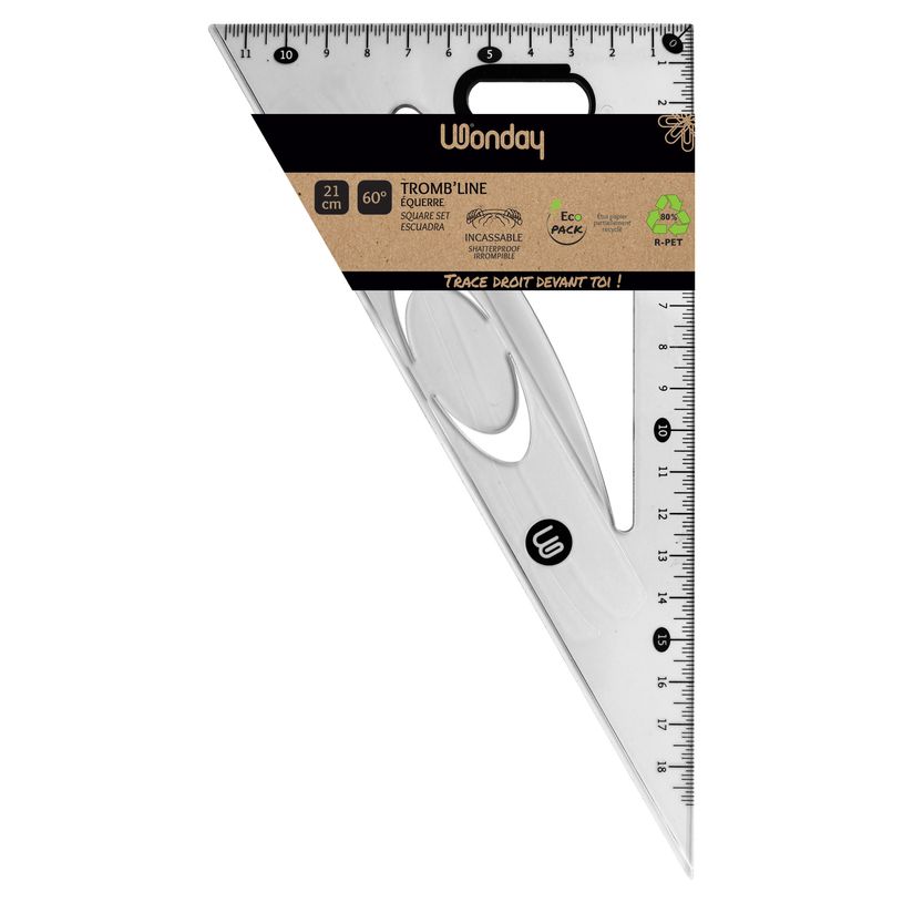 3701254722195-Wonday Tromb'line - Équerre - 21 cm - 30°, 60° - polyéthylène téréphtalate recyclé-P_405241140_1-0
