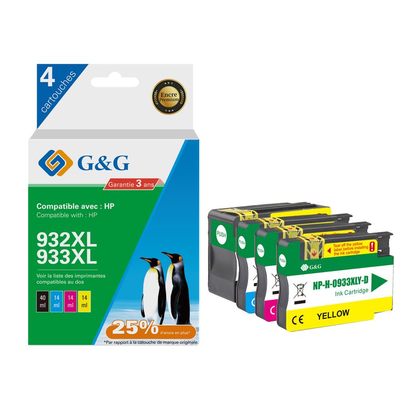 6937173407364-Cartouche compatible HP 932XL - Pack de 2 - noir, cyan, magenta, jaune - G&G-P_405242964_1-0
