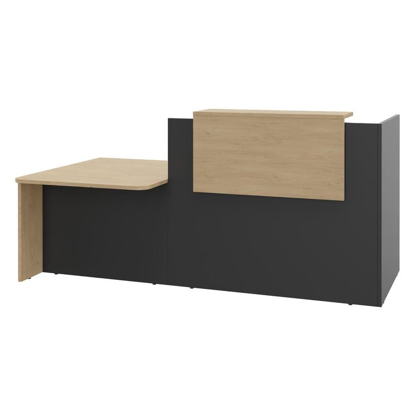 0404052435894-Banque d'accueil OLA - Ensemble composé d'un module haut + un module PMR et d'une tablette chêne clair - L222,-P_405243589_1-0