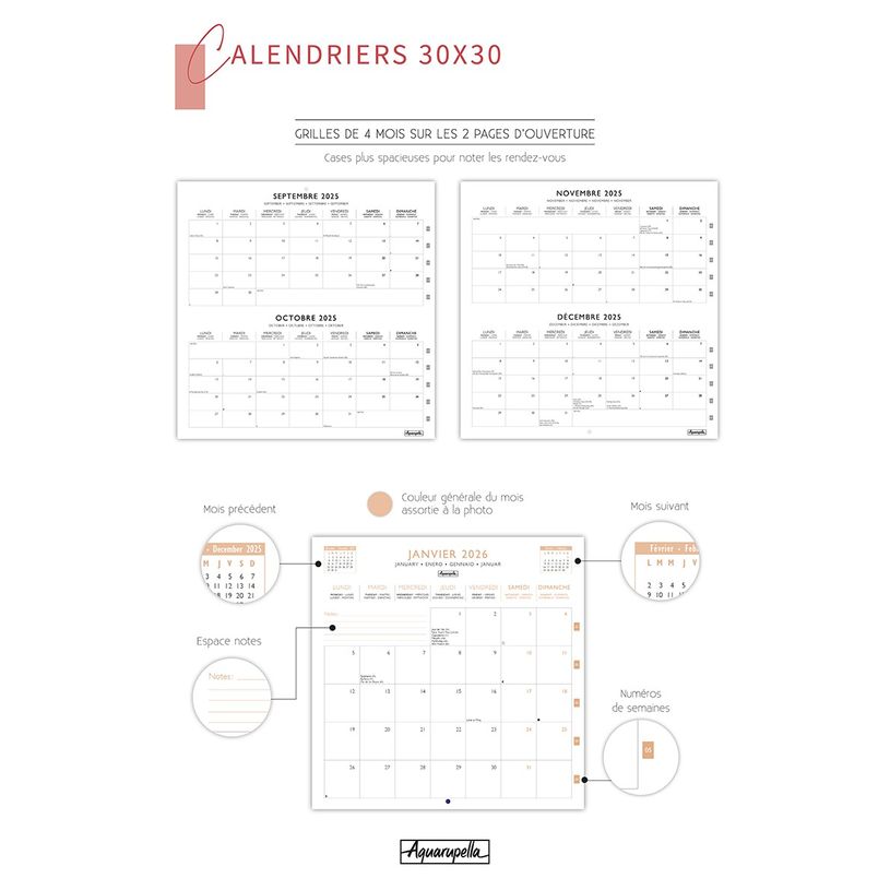 3494150174242-Calendriers 30x30cm 16 mois Aquarupella - Vietnam--1