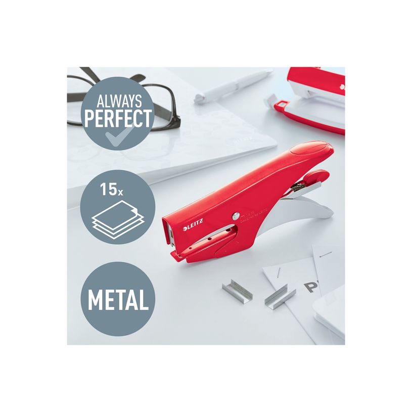 4002432135585-Leitz WOW - Pince agrafeuse - 15 feuilles / 1.5 mm - No.10 - métal - rouge-P_405244309_2-1