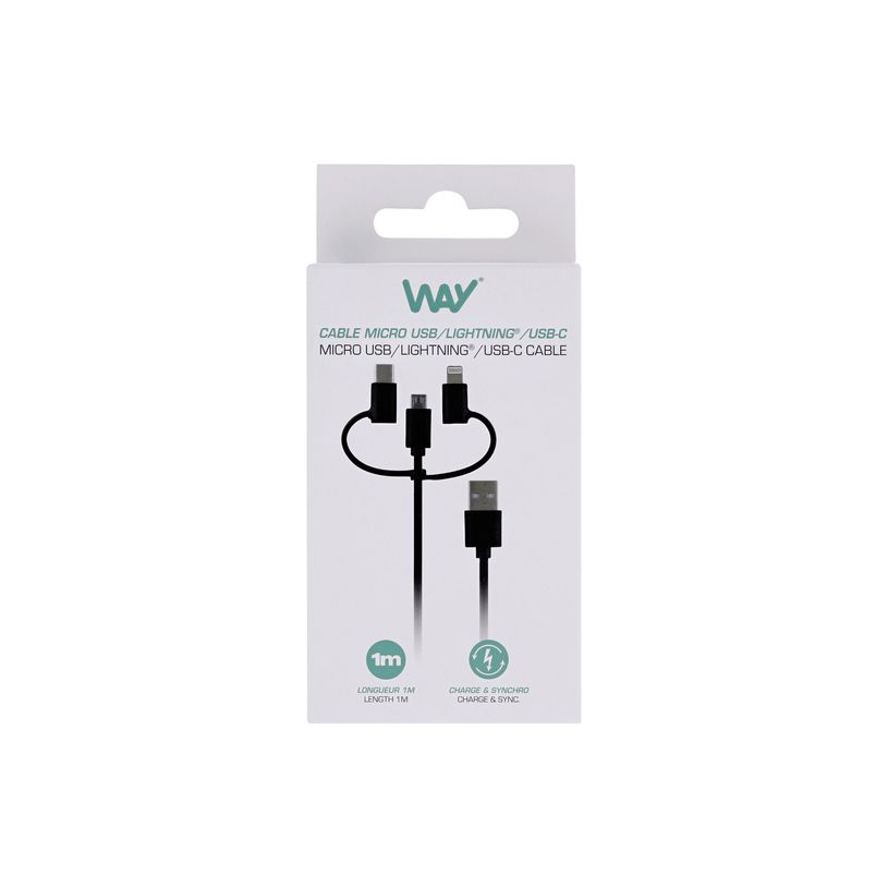 3303170112052-T'nB - Câble Lightning - USB mâle pour Micro-USB de type B, Lightning, 24 pin USB-C mâl-P_405256061_2-1