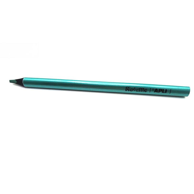 8410782175148-Apli Agipa - Crayon de couleur triangulaire Jumbo - vert métallique--0