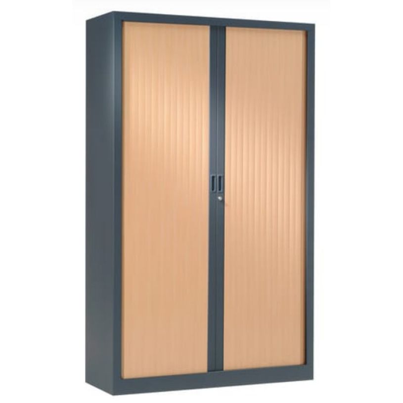 3219099329863-Armoire métal démontable Class 900 - 180 x 90 x 43 cm - anthracite/imitation hêtre-P_79136256_1-0