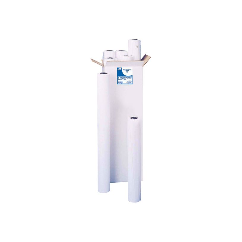 0400791384295-Clairefontaine - 6 Bobines de traceur - Papier ordinaire - Rouleau A0 (91,4 cm x 50 m) - 80-P_79138429_2-1