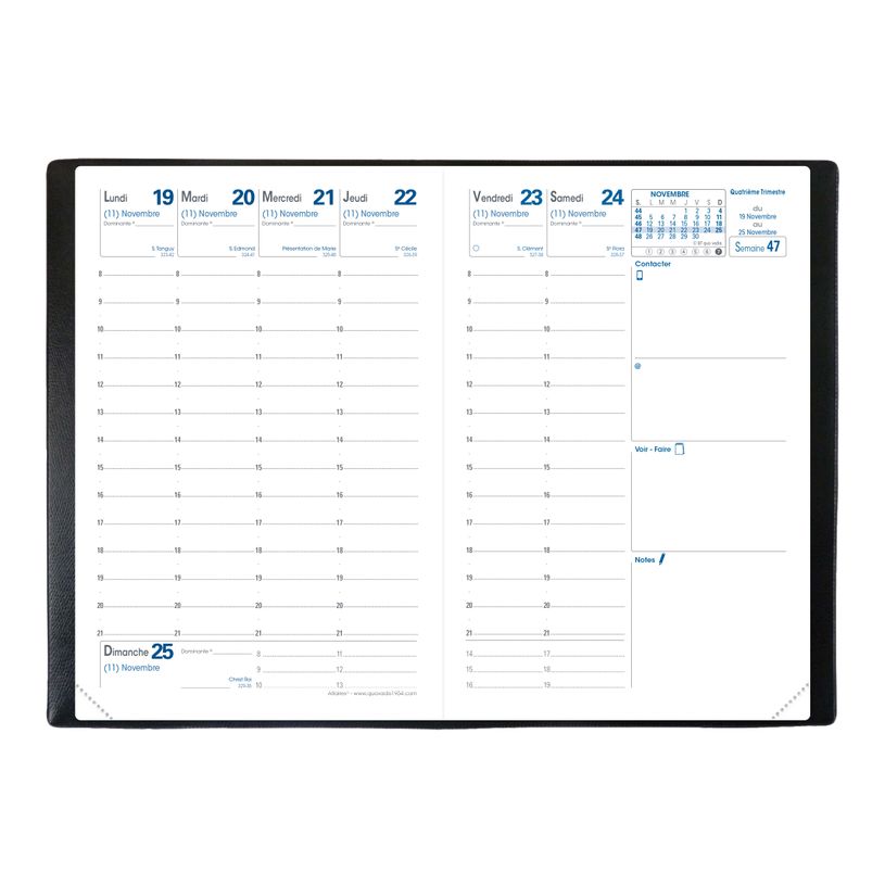 3371010265503-Agenda Club Affaires - 1 semaine sur 2 pages - 10 x 15 cm - gris - Quo Vadis-P_79143074_4-1