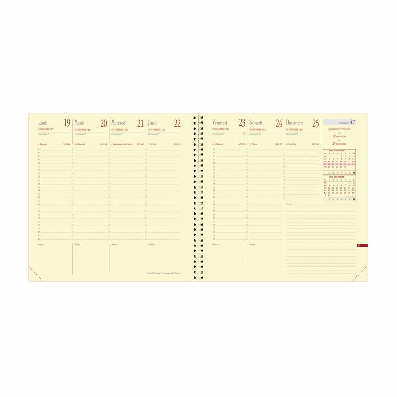 3371010199587-Agenda à spirale Soho Executif Prestige - 1 semaine sur 2 pages - 16 x 16 cm - noir - Quo Vadis--1