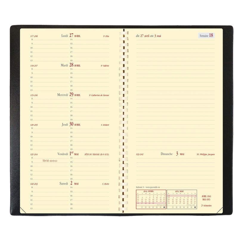 3371010174010-Agenda de poche spiralé Soho Italnote S - 1 semaine sur 2 pages - 8,8 x 17 cm - noir - Quo-P_79143143_4-1