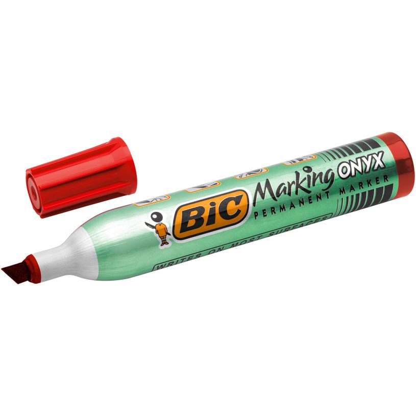 3086129998937-BIC ONYX 1591 - Marqueur permanent - pointe biseau - rouge-P_79145749_2-1