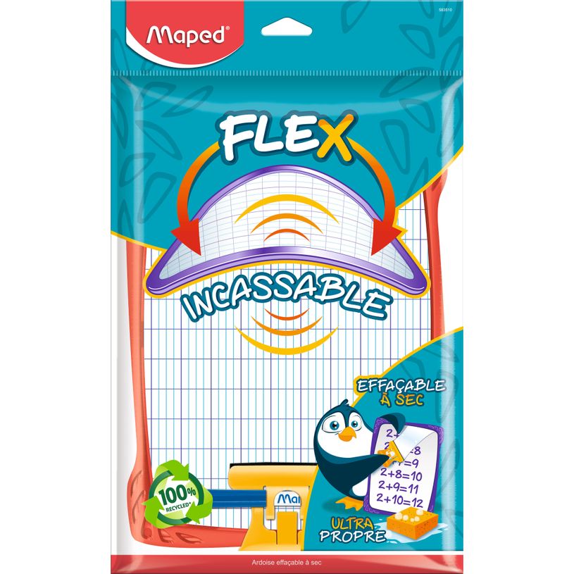 3154145835106-Maped - Kit ardoise blanche incassable - avec feutre et effaceur  - double face grands carreaux (seyes) - disponib-P_79351630_3-2