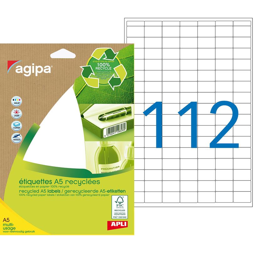 3270241012422-Apli Agipa - Etui A5 - 1568 Étiquettes 100% recyclées blanches multi-usages - 12 x 18,3 mm --P_79353787_1-0