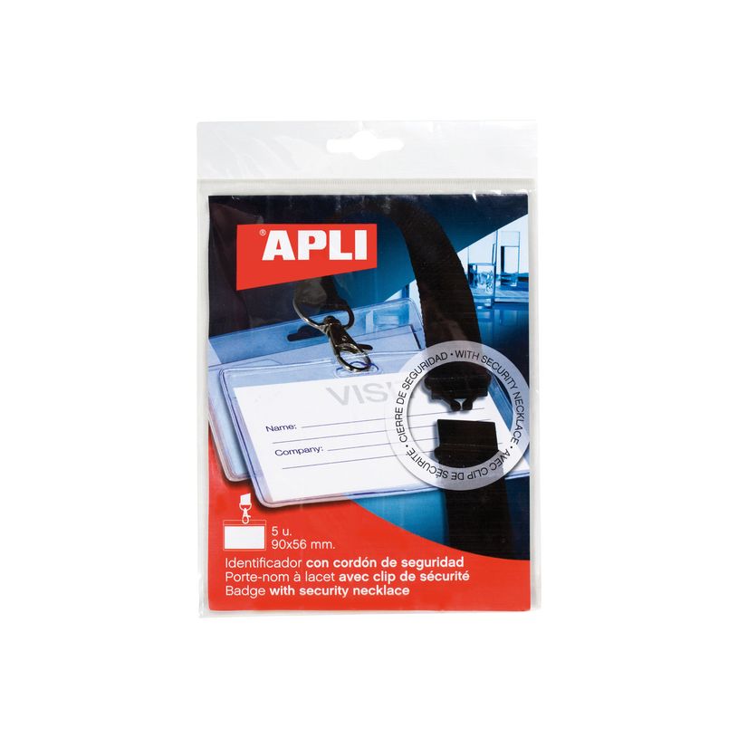 8410782117438-Apli Agipa - 5 Portes-badge de nom - pour 90 x 56 mm - lacet-P_79354334_1-0