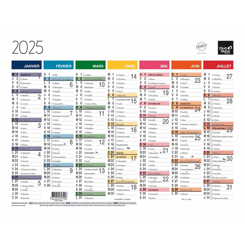 3371010323296-Quo Vadis Arc en Ciel - Calendrier 7 mois par face - 21 x 27 cm-P_79364527_1-0