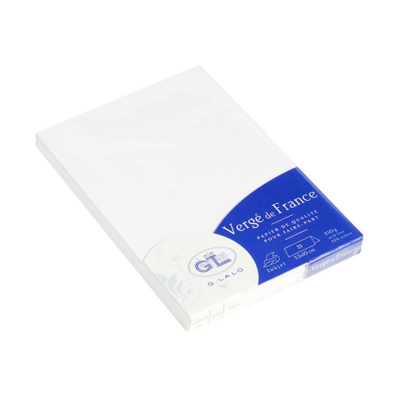 3140290338166-G.LALO Vergé de France - 25 Cartes papier demi- pli - 35 x 100 mm - ivoire-P_79369823_1-0