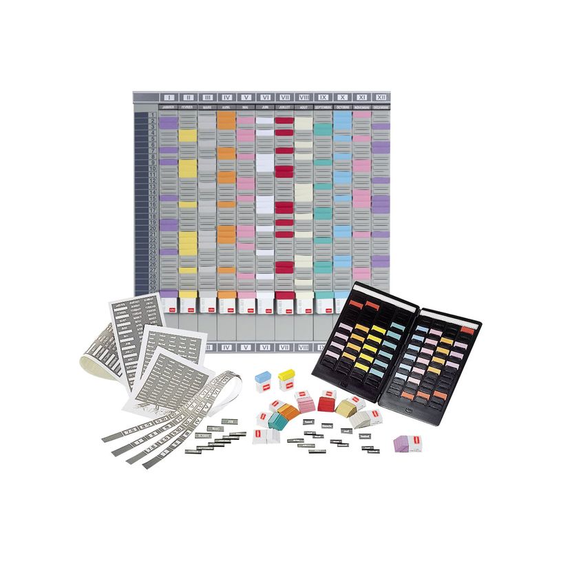 3147330060346-Nobo - Planning mural à cartes - 12 colonnes - 32 fentes - Indice 1.5 - 645 x 660 mm-P_79375518_4-1