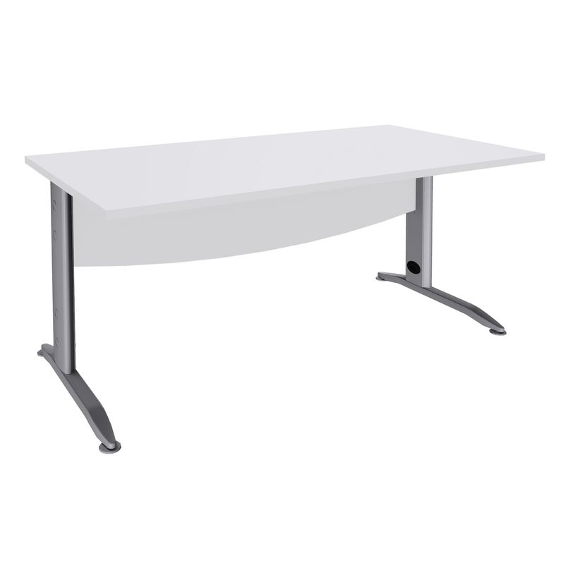 2012348122571-Bureau droit IDRA - L80 cm - Pieds alu - plateau Blanc perle-P_79376979_1-0